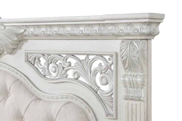 Promenade E.King & Queen Bed Brown & White - Orlando Furniture Outlet (Casselberry,FL)