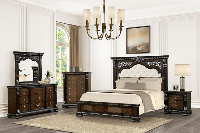 Promenade E.King & Queen Bed Brown & White - Orlando Furniture Outlet (Casselberry,FL)