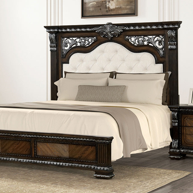Promenade E.King & Queen Bed Brown & White - Orlando Furniture Outlet (Casselberry,FL)