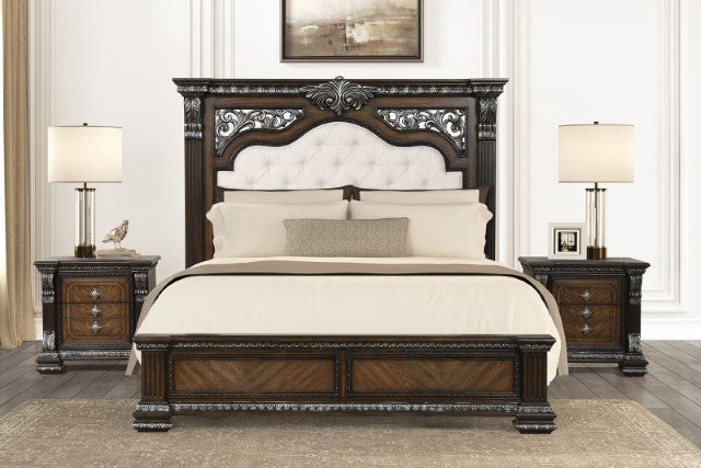 Promenade E.King & Queen Bed Brown & White - Orlando Furniture Outlet (Casselberry,FL)