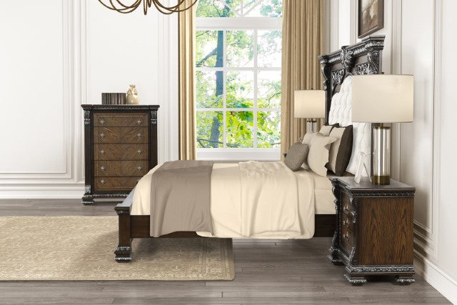 Promenade E.King & Queen Bed Brown & White - Orlando Furniture Outlet (Casselberry,FL)
