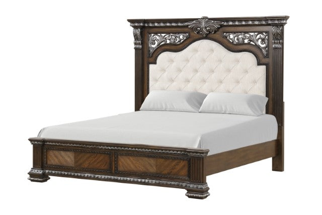 Promenade E.King & Queen Bed Brown & White - Orlando Furniture Outlet (Casselberry,FL)