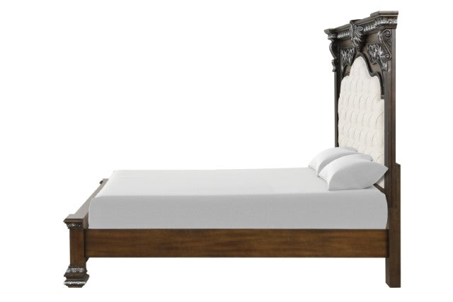 Promenade E.King & Queen Bed Brown & White - Orlando Furniture Outlet (Casselberry,FL)