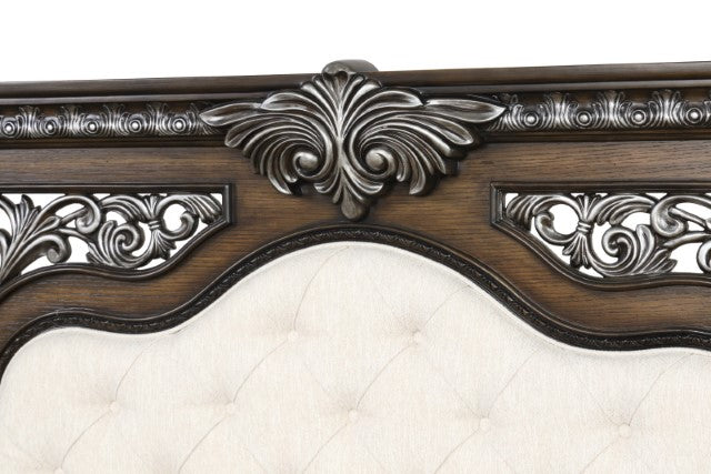 Promenade E.King & Queen Bed Brown & White - Orlando Furniture Outlet (Casselberry,FL)