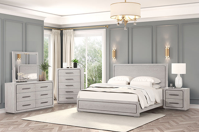 Crowthorne E.King & Queen Bed Grey & White - Orlando Furniture Outlet (Casselberry,FL)